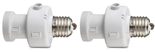 Maclean MCE21W Energy E27 Lampenfassung Adapter mit Dämmerung Sensor, 100W weiß (Packung mit 2)