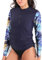 MASOCIO UV Shirt Damen Wasser Langarm Schwimmshirt Rashguard Badeshirt Badeanzug Frauen UV Schutz Schwimm Tshirt Surf Schnorchel Swim Schwimm Bade T Shirts Women Rash Guard XL Marineblau
