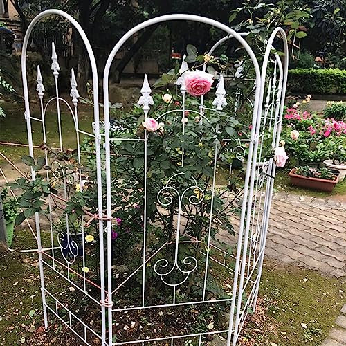 Gartenspalier, Pflanzenspalier für Topfpflanzen, Pflanzenstützstruktur aus Metall für Gemüse, Früchte, Blumen im Freien, Weinreben (Farbe: Weiß, Größe: 180 cm (70,9 Zoll))