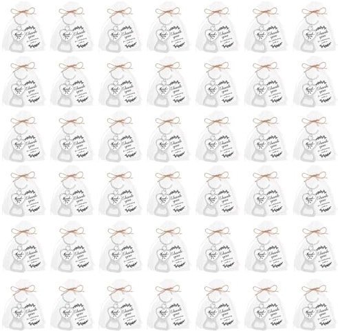 Apribottiglie a Forma di Cuore Bomboniere, Portachiavi Apribottiglie Portachiavi Apribottiglie Portachiavi Matrimonio Regali di Ringraziamento Apribottiglie Bomboniere Addio Al(Argento, 36 pezzi)