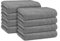DECASATEXTIL Pack 8 Toallas Lavabo 50x100cm Algodón 450g/m² – Suaves y Absorbentes – Toallas Baño y Mano para Lavabo, Gimnasio o Aseo (Marengo)