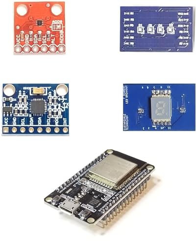 ESP32-WROOM-32S DJ Snack Pack Development Board, Temperature Sensor, 4 LED RGB, Gyro Sensor, 7 Segment LED, Breadboard, Wire Kit