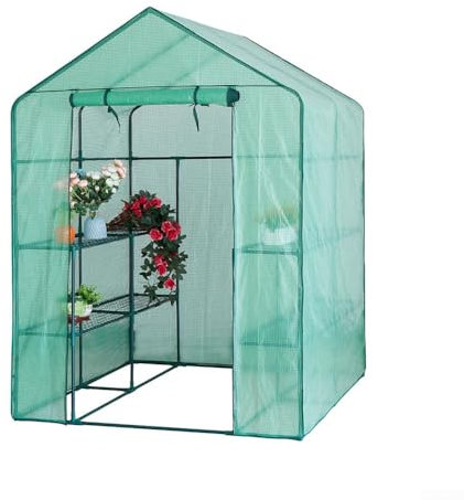 Zilimontt Serra robusta e versatile per una crescita ottimale delle piante per pomodoro verde piante da giardino crescita pomodoro spazio serra per piante pellicola protettiva (230 x 143 x 195 cm)