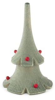 Rudolphs Schatzkiste Holzdekoration Weihnachtsbaum klein, grün lasiert mit Kugeln HxT 10x5cm NEU Christbaum Dekobaum Holzbaum