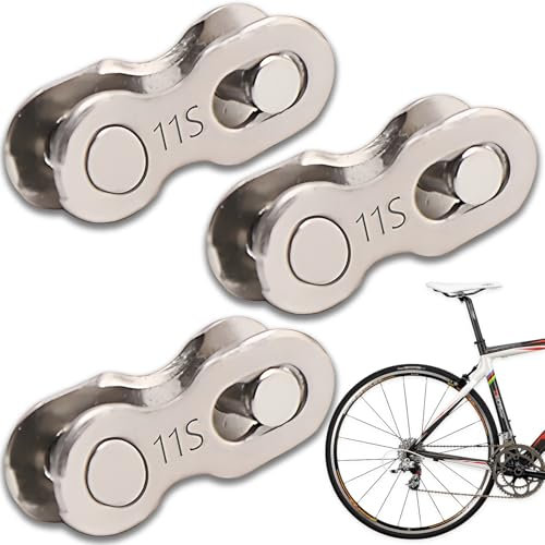 Fahrradkettenglied 11 Fach, 3 Paar Stahl Fahrrad Kettenschloss 11 Speed Kette Glied Schnellverschlussketten Mater Bike Missing Chain Link Verbindungsstück Silber
