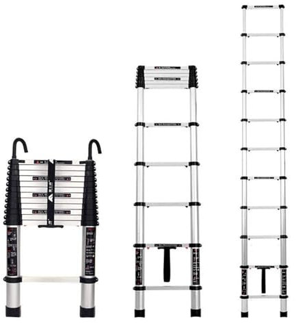 Telescopic Ladder 4.5m Aluminum Extendable Folding Multi Purpose Engineering Pavilion Stairs Home Straight Rise Drop One click Telescopic Hooked Extension Ladder