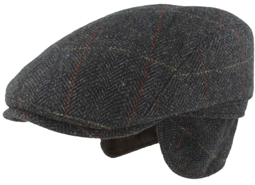 Breiter Herren Winter Schiebermütze Flatcap ausklappbarer Ohrenschutz Kappe Hautfreundlich