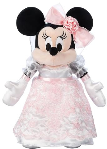 Disney Store Official Bride Minnie Mouse Soft Toy, 30.5cm / 12, Mouse Plush in Wedding Dress, Engagement or Wedding Gift, Suitable from Birth, 0+