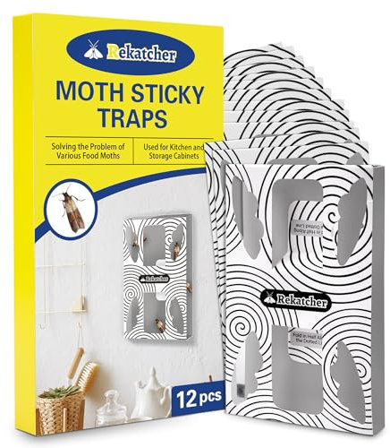 Rekatcher 12 Pezzi Antitarme Alimentari Antitarlo Cattura Insetti con Funzione di Privacy Protezione Efficace per Cucine Dispense E Supermercati