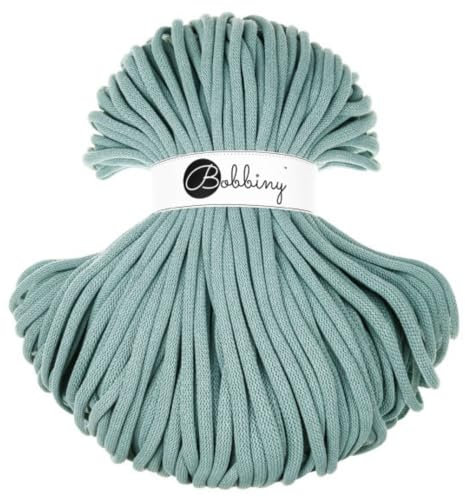 BOBBINY 9mm Jumbo Flechtkordel 1200 g Garn Makramee 50 Farben 100 m, Farbe:Duck Egg Blue