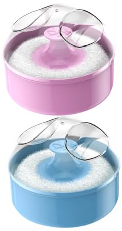 PERSELOSO 2stücke Puderquaste Mit Aufbewahrungsbox Weiche Sanfte Puderpuff Für Empfindliche Babyhaut Praktische Makeup-tools Zum Auftragen Von Babypuder Kleines Komfortables Design