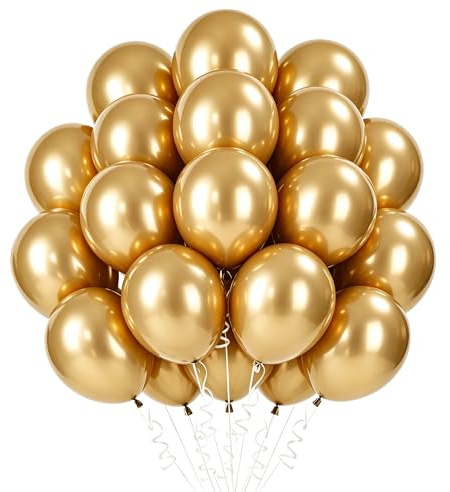 Luftballons Gold,50 Stück 12 Zoll Gold luftballons Geburtstag,Latex Ballons für Partydeko Geburtstags Hochzeits Festival Jahrestag Deko