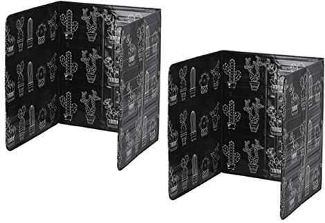 VINTORKY 2 Stück Spritzschutz Alufolie Aluminium Kaktusdesign Kochen bewachen Kocher Herd küchenhelfee Easy putz Hitzebeständig staubschutz Kochfeld-Ölleitblech Ölspritzer-Siebplatte Black