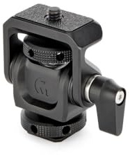 3 Legged Thing Monty 1 Mini Pan & Tilt Mount - Cold Shoe & 1/4-20 Thread Mount for Monitors, Microphones, LED Lights, Camera Accessories - Magnesium Alloy 360° Rotation (Darkness)