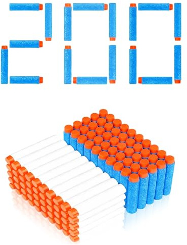 SJACXANM Nerf Munition, 200 Stück Nerf-Bälle, Schaumstoff, Hellblau & Weiß, Nerfpfeile für Blaster, 7,2 cm, Nerf-Munition für NerfN-Strike Elite Series Blasters Kid Toy Gun
