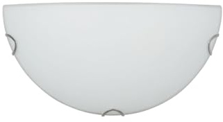 meineWunschleuchte Wandlampe halbrund mit Glasschirm Weiß, Breite 30cm