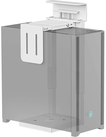 monTEK Robuste PC-Halterung für den Schreibtisch, ohne Bohren, 30 kg, Weiß | Verstellbare PC-Halterung mit Schutzpolstern, 409 mm - 650 mm höhenverstellbar, ideal für Büro, Zuhause, Klassenzimmer