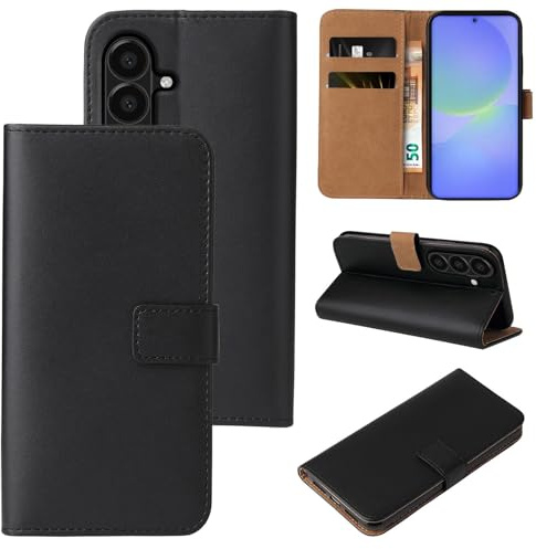 LBH Handyhülle für Samsung Galaxy A37 5G mit Karten- und Geldfach Smartphone Hülle mit Standfunktion Flip Case Wallet Schutzhülle Magnetverschluss Schwarz