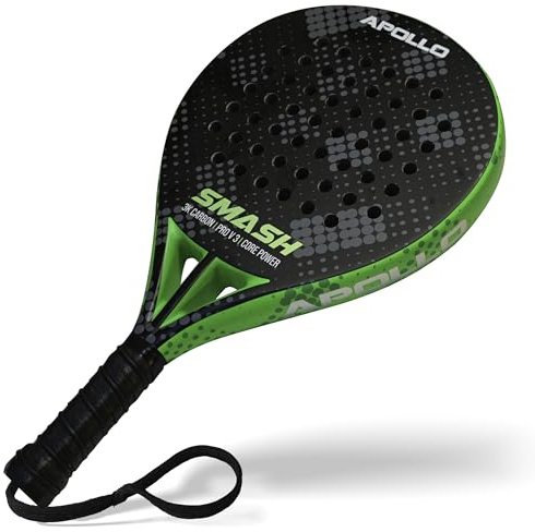 Apollo Padelschläger - Kohlefaser Schläger für Damen und Herren, Anfänger & Fortgeschrittene, leichtes 3K und 12K Carbon - nur 365g