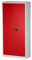 BISLEY Flügeltürenschrank Universal, 4 Fachböden, 5 OH, Metall, 506 Korpus Lichtgrau, Fronten Kardinalrot, 40 x 91.4 x 195 cm