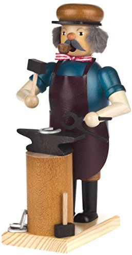 Räuchermann Schmied von DREGENO SEIFFEN 16,5cm – Original erzgebirgische Handarbeit, stimmungsvolle Weihnachts-Dekoration