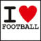 Aufkleber I Love Football Sticker Fußball Stadion Sport ca. 10x10 cm