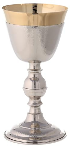 Holyart Kelch Ziborium Hostienschale mit aufgerauten Dekorationen, Kelch