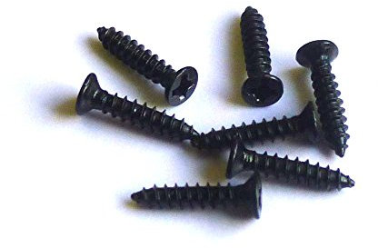 Senkkopf Blech-/Holzschrauben, mit Spitze und PH Kreuzschlitz, Abmessung: 1,4 x 6 mm, VE=100 Stück, Kopfdurchmesser = 2,5mm, Werksoff: Stahl schwarz