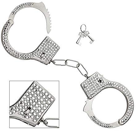 W WIDMANN MILANO Party Fashion 09665 - Handschellen mit Strasssteinen, Accessoire, Polizei, Karneval, Mottoparty, Junggesellinnenabschied