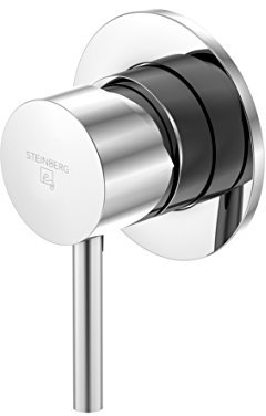Steinberg Serie 100 Brause-Einhebelmischer, hochwertige Bad-Armatur inklusive Unterputz-Einbaukörper für Badewanne oder Dusche, Chrom