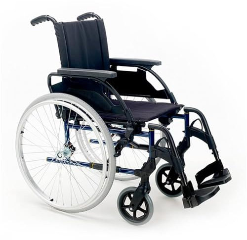 Klappbarer Rollstuhl Breezy Premium mit Rädern, 61 cm (24 Zoll), 43, Grau Selenio, Reifen Medical Sunrise