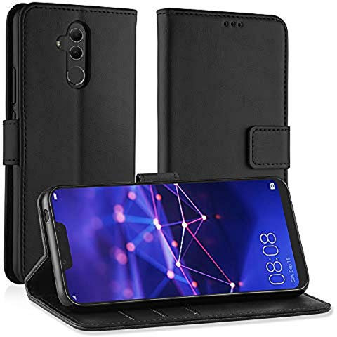 Simpeak Custodia Compatibile per Huawei Mate 20 Lite, Cover Compatibile per Huawei Mate 20 Lite in Pelle Portafoglio con Supporto Flip Caso, Nero