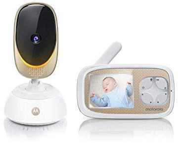 Motorola Nursery Comfort C45 Video-Babyphone mit Schwenk- und Zoomfunktion, Wi-Fi, 2.8 Zoll Farbdisplay, Nachtsicht, 2-Wege-Audio und Temperatursensor, Weiß