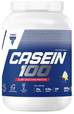 Trec Nutrition 100% Micellar Casein Protein Powder Vanilla 600g – Slow-Release, Anti-Catabolic, Ideal for Muscle Growth & Recovery
