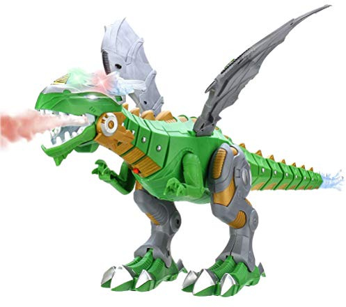 Akemaio Nebel Spritzroboter Drachen Spielzeug-Kind-Gehen Dinosaurier Feuer Atem Wasser-Spray mit Licht und Sounds
