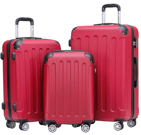 BEIBYE Hartschalen-Koffer Trolley Rollkoffer Reisekoffer Handgepäck 4 Rollen (M-L-XL-Set) (Chillired, Set)