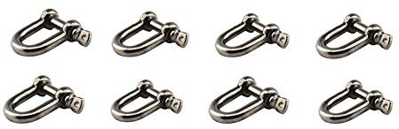 304 Edelstahl D-Ring-Form M8 Schäkel Heavy Duty Lastheber Klemme für Kette Marine Schnalle 8 Stück