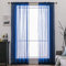 MIULEE Voile Vorhang Transparente Gardine aus Voile Einfarbig Stangendurchzug Transparent Wohnzimmer Luftig Dekoschal für Schlafzimmer 2er Set 280 x 140cm (H x B), Rod Pocket Dunkelblau