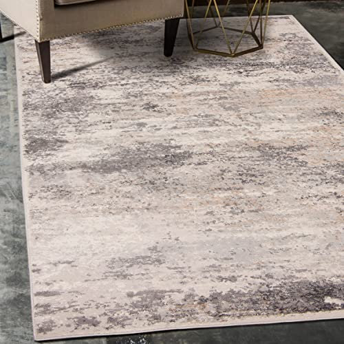 Carpeto Rugs Abstraktes Vintage Designer Teppich - Kurzflor - Weich Teppich für Wohnzimmer, Schlafzimmer, Esszimmer - ÖKO-TEX Wohnzimmerteppich - Teppiche - Beige Grau - 160 x 220 cm