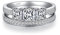 Ring Silber 925 Damen Breiter Ring Sets Weißgold Zirkonia Ringe Sets Diamant Ring Quadratische Verlobungsringe Eheringe Hochzeitring Braut Ring Silber Größe 52