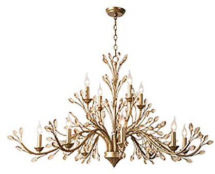 Kerze Kronleuchter,Antiken Luxus Kronleuchter Land Restaurant Kronleuchter Transparenter Kristall Deckenleuchte Insel Lampe Bronze-finish,E14 Vintage Kristall Kronleuchter-Shakin 12 kopf