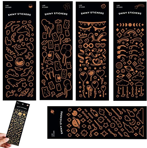 Star Series Dekorative Aufkleber - Scrapbook Aufkleber | Transparent PVC Aufkleber Star Chaser Hand Account Selbstklebende Scrapbooking Dekoration Flash