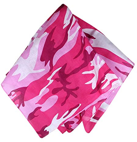 Alsino - Unisex Paisley Biker Schal ca. 54 x 54 cm Einheitsgröße für alle, Farbe wählen:pink Camouflage