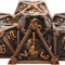 SIQUK 7 Stücke Würfel Metall Set DND Würfel Polyedrisch Würfel Metall Spielwürfel D20 D12 D10 D% D8 D6 D4 DND Dice Metal für RPG D&D Dungeons and Dragons, AltesGold