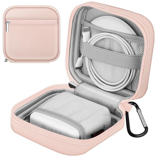 FINPAC Storage Tasche für MacBook Ladegerät, Kleiner Elektronische Tasche für Laptop Zubehör, Magic Mouse, USB Flash Disk, Kabel, Power Bank Aufbewahrungskoffer Organizer für Reise Arbeit, Rosa