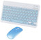 Tastiera e mouse wireless Bluetooth, ultra-sottile, ergonomica, ricaricabile, set con tastiera Bluetooth per Apple iPad, iPhone, Samsung, tablet, telefono, Android, PC, Mac, smartphone (blu)