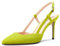 Aachcol Mujer Sandalias Puntiaguada Punta Correa Tobillo Slingback Aguja Alto High Heel Dress Zapatos Pumps de Boda Ante Verde Lima 8.5 CM 40 EU