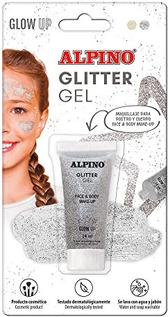 Glitter Gel Alpino Festa argento | Gel viola con base trasparente| Viola liquido argento | Trucco viso liquido per feste, Carnevale, Halloween | Pittura viso adatta a bambini e adulti