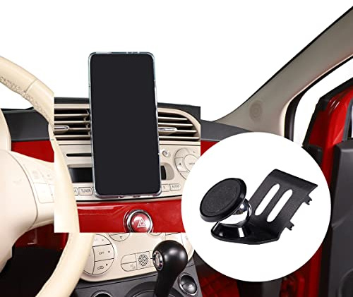 JONKOKO Supporto per telefono cellulare in lega di alluminio per cruscotto per Fiat 500 2010-2015, accessorio per tutti i telefoni cellulari (stile E)