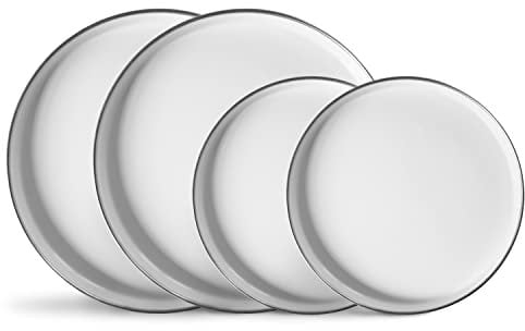 Krüger Emaille-Herdabdeckplatten-Set 4-teilig weiß - Schnitt- & Kratzfeste Oberfläche - spülmaschinengeeignet - ideal geeignet als Herdabdeckung, Topfuntersetzer und Ablage